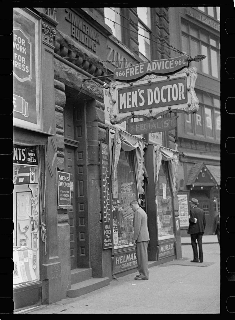 Quack doctor, Pittsburgh, Pennsylvania, 1938
