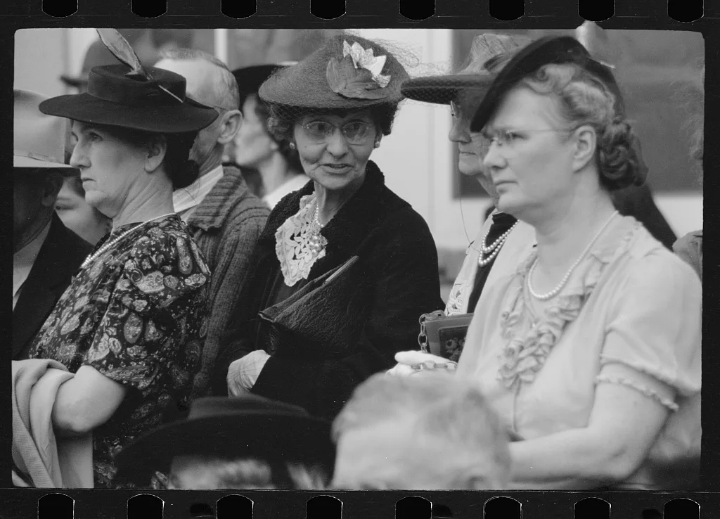 Tourists watch costume show, Charro Days, Brownsville, Texas, 1942