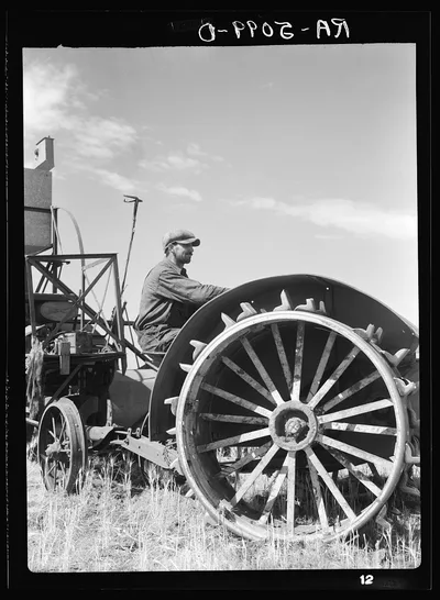 Photograph from 1936: John Frederick of Grant County, North Dakota,…