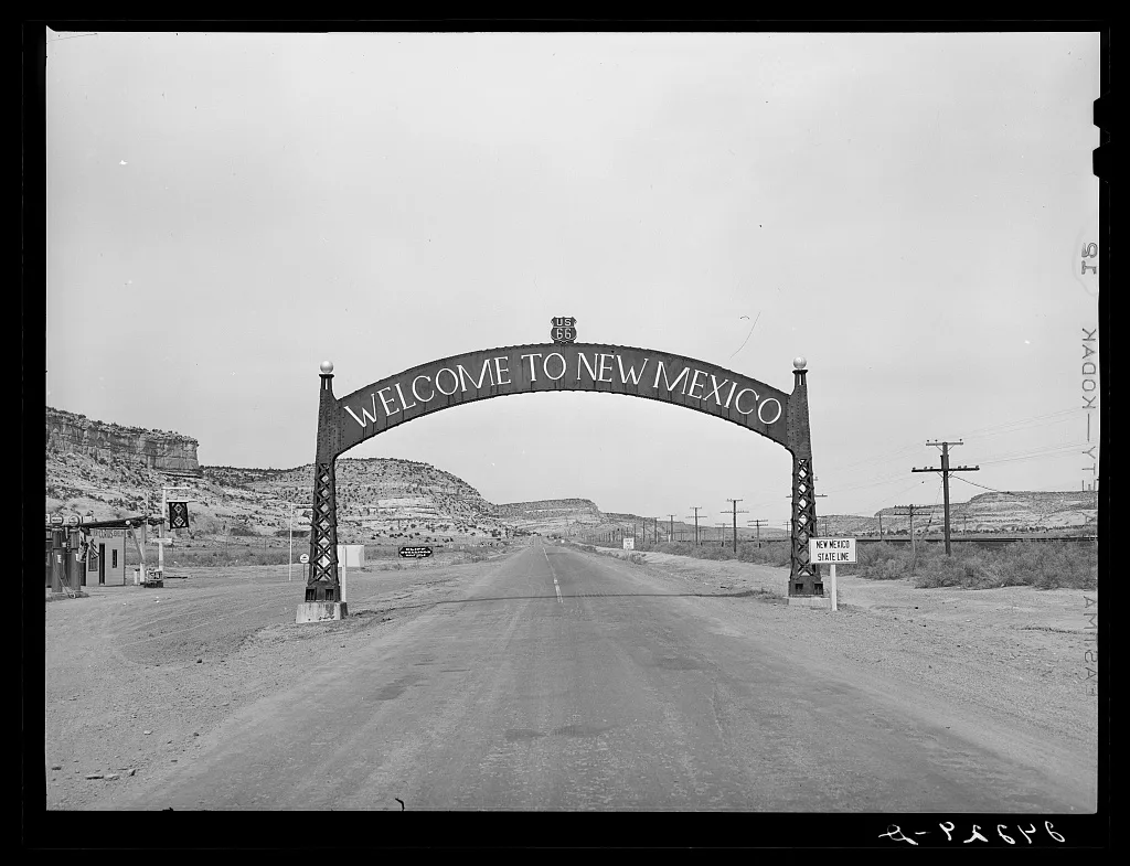 State line. Arizona - New Mexico, 1940