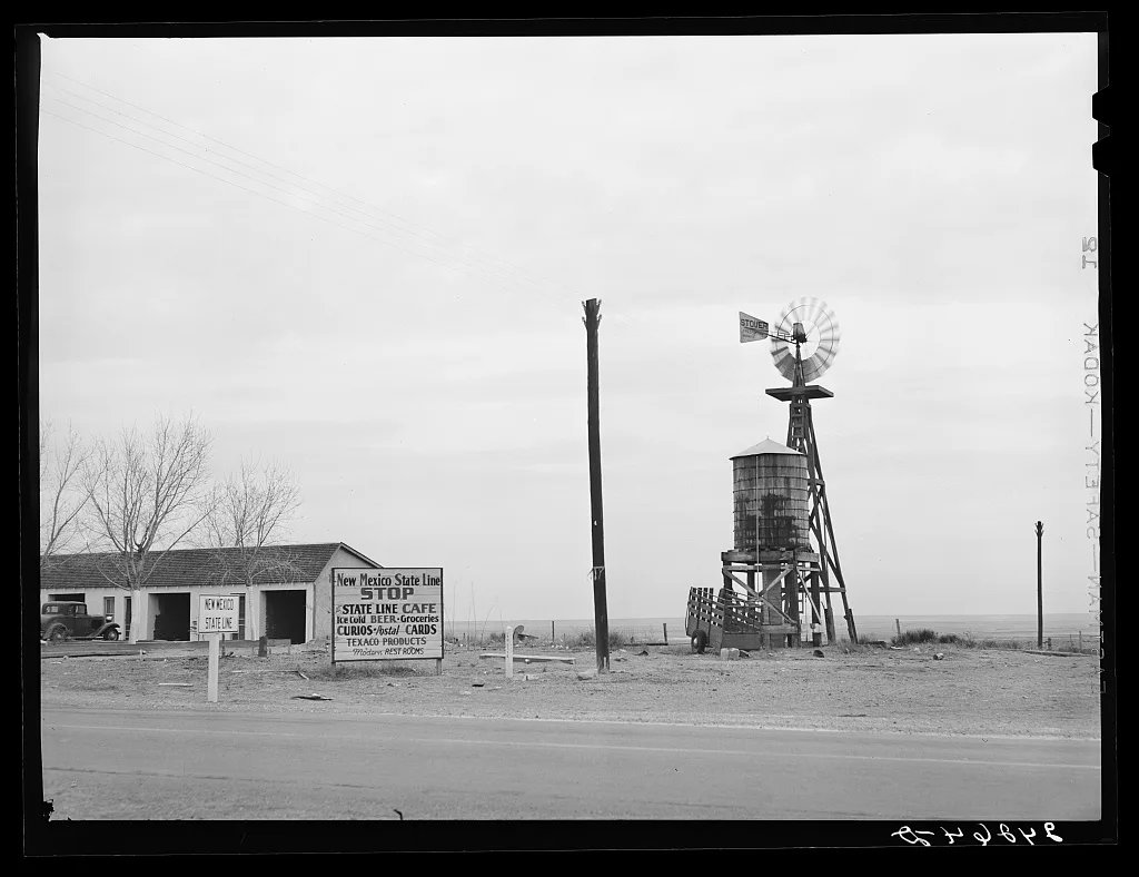 State line. New Mexico -- Texas, 1940