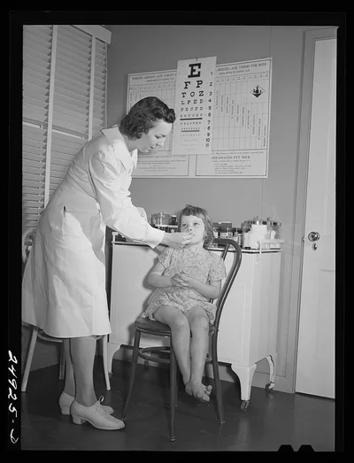 Harlingen, Texas. FSA (Farm Security Administration) camp. Nurse and…, 1942