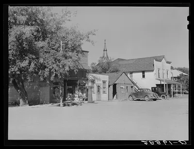 A village that is declining because of good roads and automobiles…, Iowa, 1939