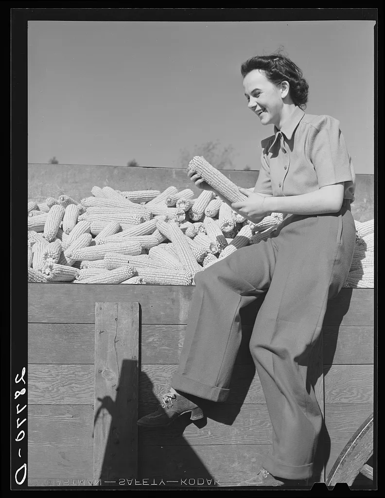 [Untitled photo, possibly related to: Mary Ellen Clarke with hybrid…, Iowa, 1939