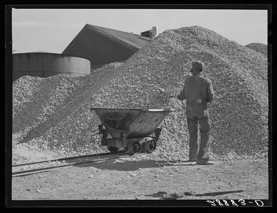 [Untitled photo, possibly related to: Limestone used in purification…, Colorado, 1939