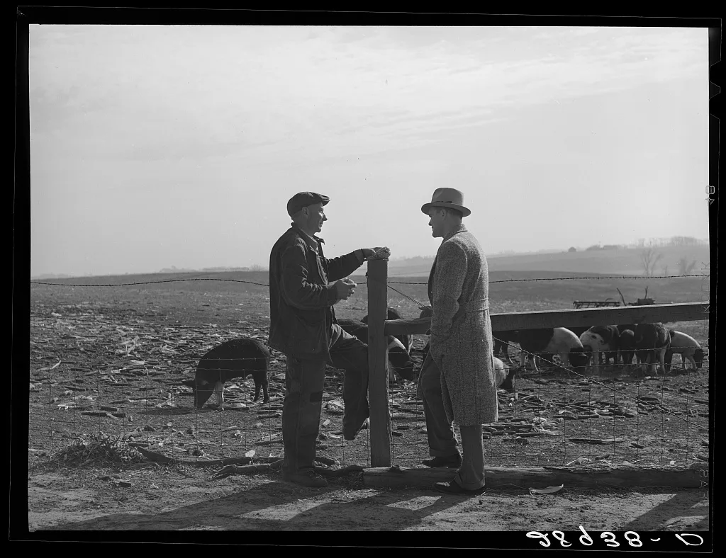 Fred Maschman, TP client, uses best scientific methods for raising…, Iowa, 1939