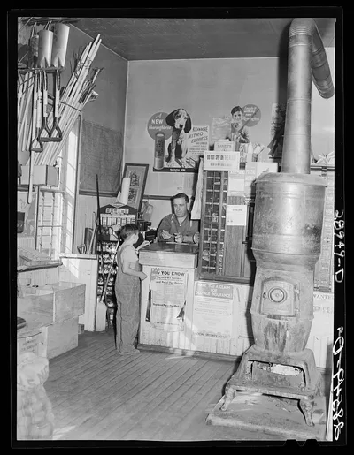 Post office in the general store. Lamoille, Iowa, 1939