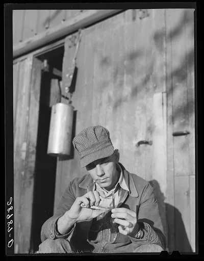Small farmers hire a scientist. Measuring the butter fat content in a…, Iowa, 1939