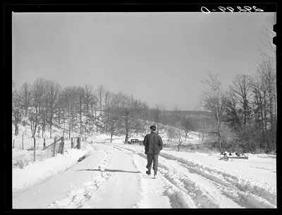 Rural road in southwestern Ross County, Ohio, 1940
