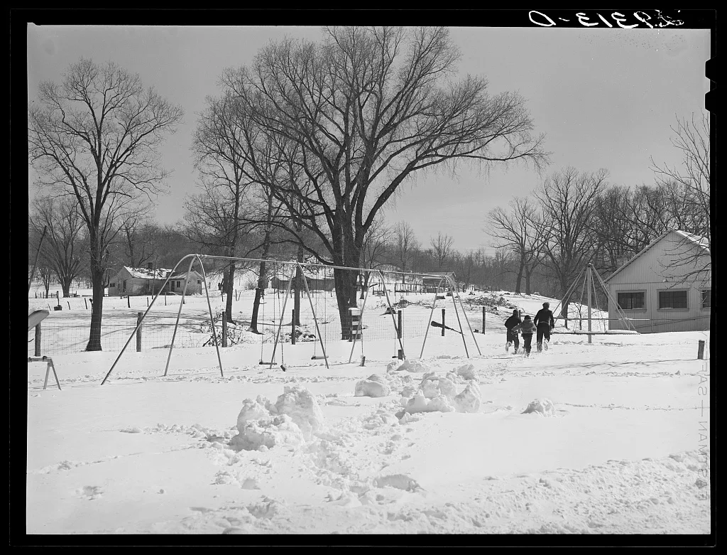 Children in schoolyard. Ross County, Ohio, 1940