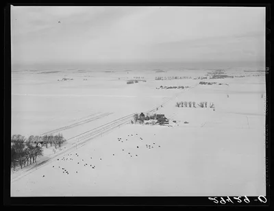 Air view, farmland. Grundy County, Iowa, 1940