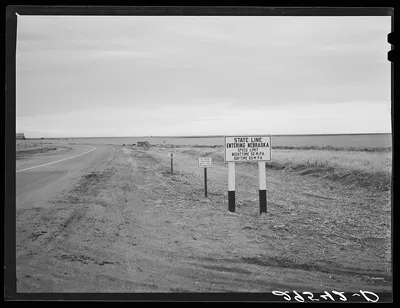 State line. Colorado--Nebraska, 1940