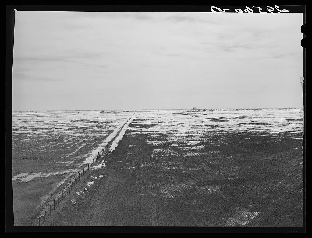 [Untitled photo, possibly related to: Snow melting on fields. Hayes…, Nebraska, 1940
