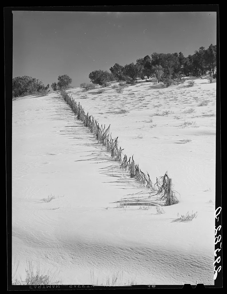 [Untitled photo, possibly related to: Snow fence. Summit County, Utah], 1940