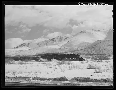 Train crossing the mountains. Eureka County, Nevada, 1940