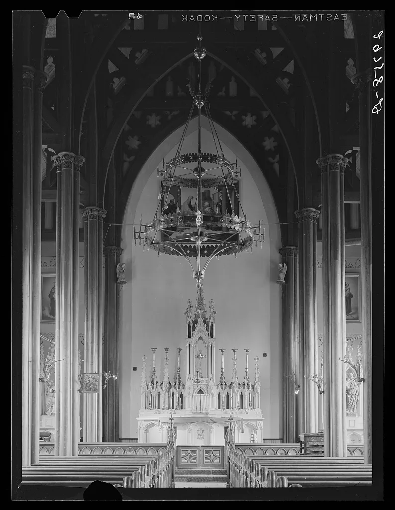 Interior. Church of Saint Mary's in the Mountains. Virginia City,…, Nevada, 1940