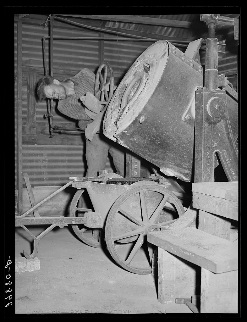 [Untitled photo, possibly related to: Pouring molten gold into brick.…, Nevada, 1940