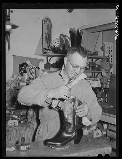 Bootmaker, Capriola Saddlery. Elko, Nevada, 1940