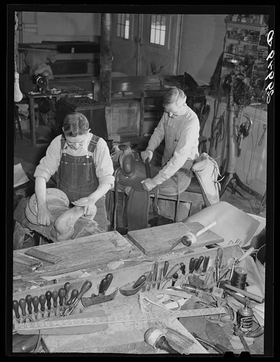 Saddle makers. Capriola Saddlery, Elko, Nevada, 1940