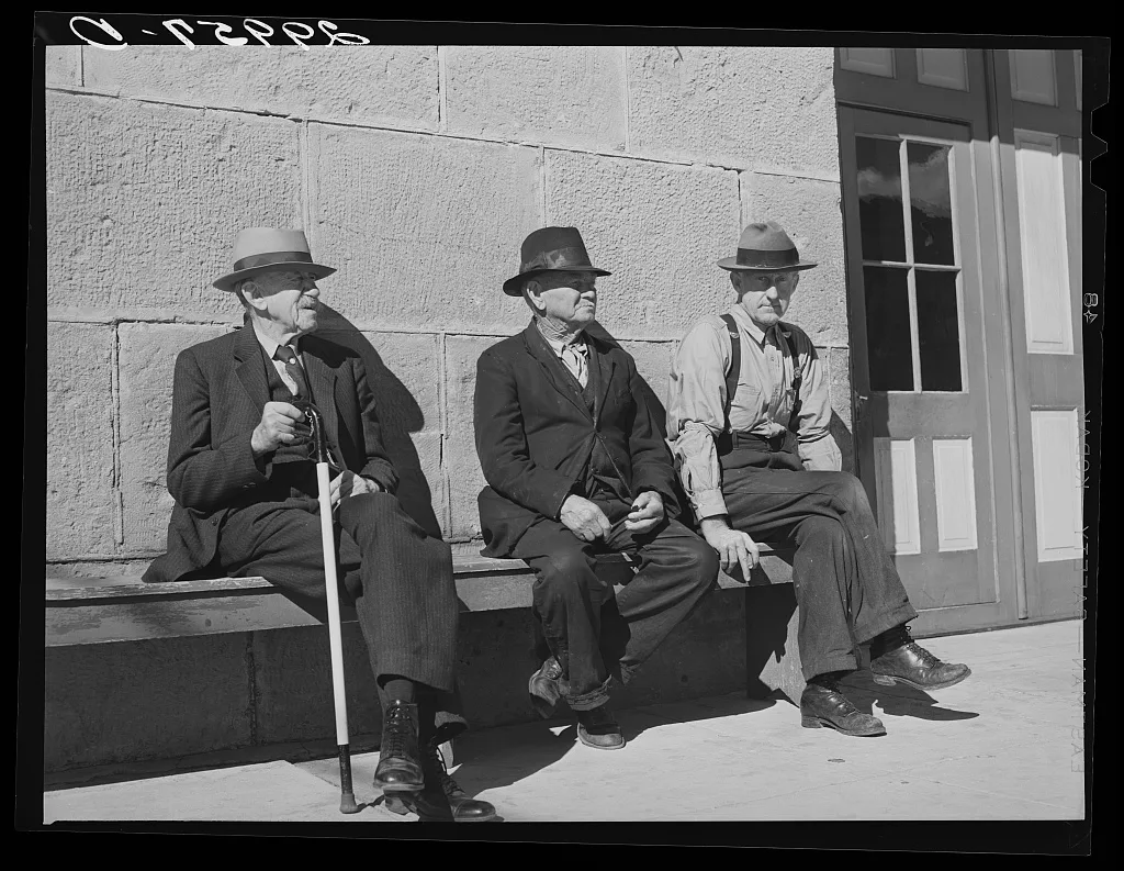 Men in front of firehouse. Carson City, Nevada, 1940