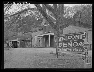 First permanent settlement in state was made in 1850 at Genoa, Nevada, 1940