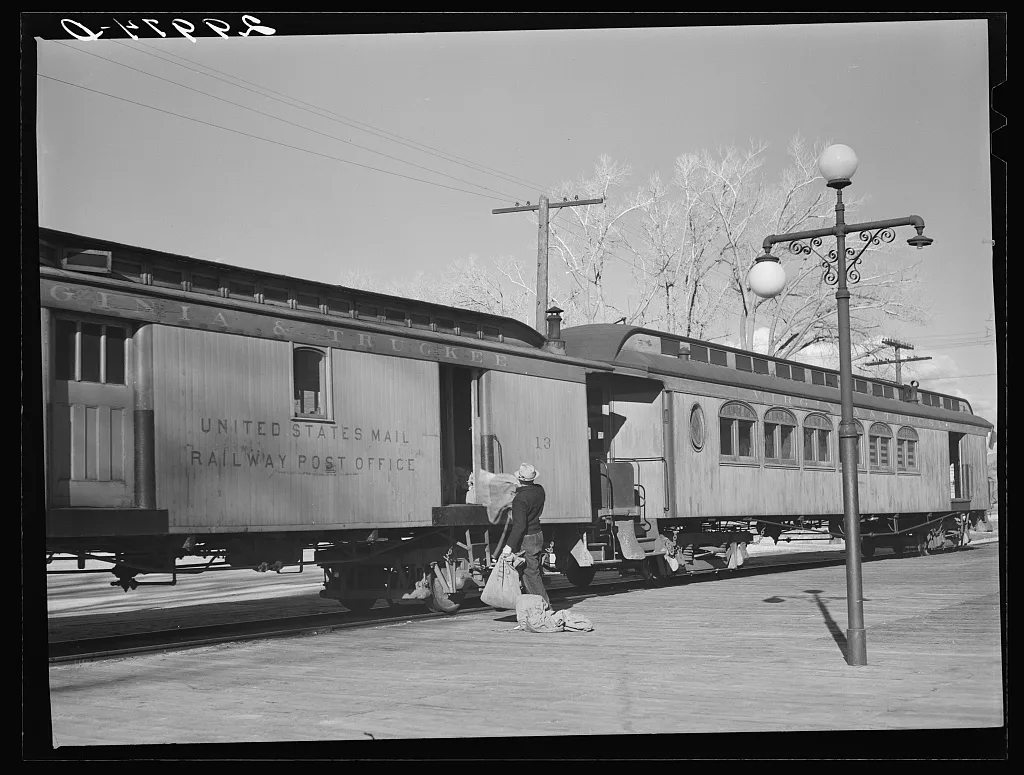 [Untitled photo, possibly related to: Railroad station. Carson City,…, Nevada, 1940