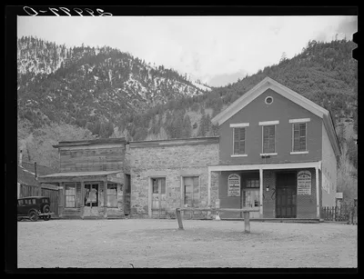 Stores on main street. Genoa, Nevada, 1940