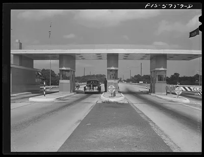 Pennsylvania Turnpike, Pennsylvania. Toll booths, 1942