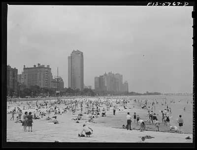 Chicago, Illinois. Lake Michigan beach, 1942