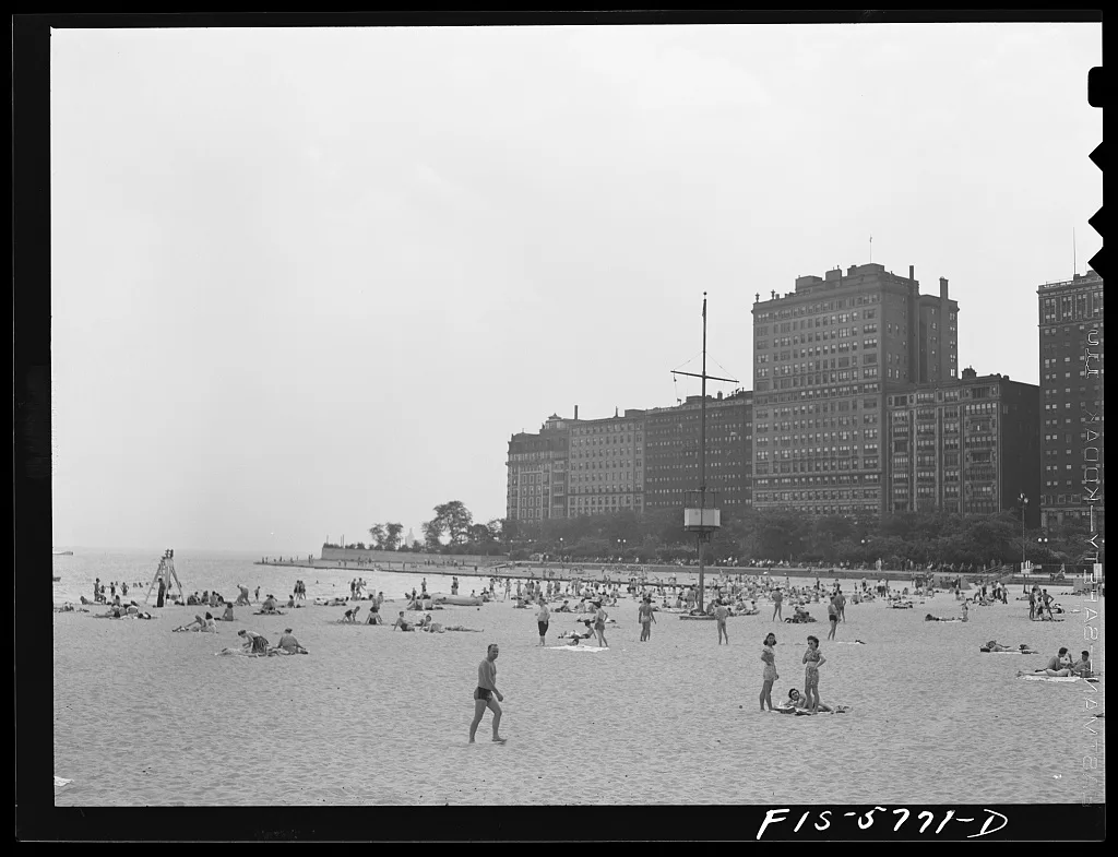 Chicago, Illinois. Lake Michigan beach, 1942
