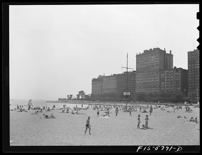 Chicago, Illinois. Lake Michigan beach, 1942