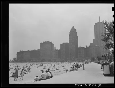 Chicago, Illinois. Lake Michigan beach, 1942