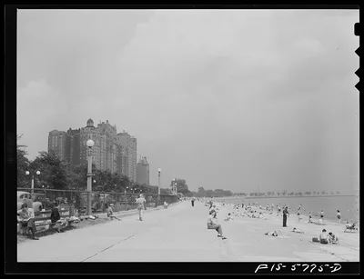 Chicago, Illinois. Lake Michigan beach, 1942