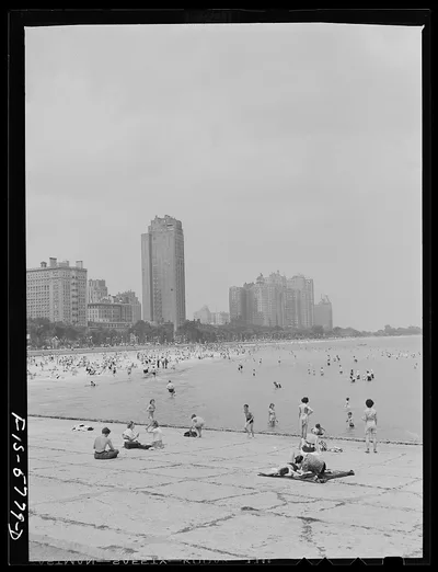 Chicago, Illinois. Lake Michigan beach, 1942